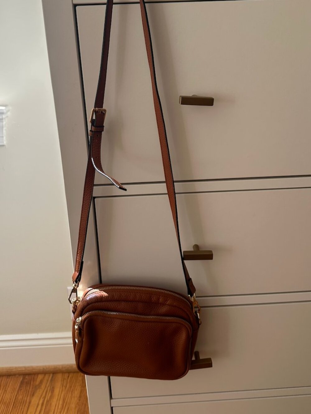 New Pom Pom London Brown Leather Crossbody - Picture 2 of 3